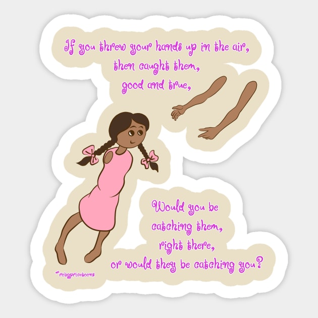 Throw your hands up - darker complexion, pink dress Sticker by robgprice